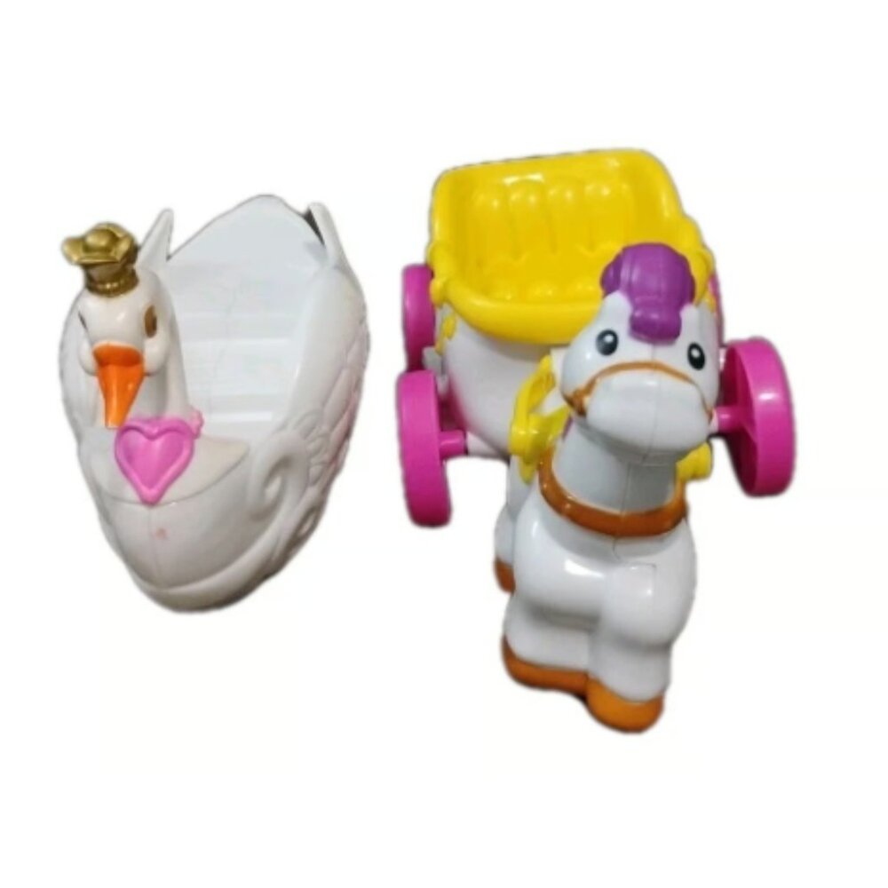Mattel Swan Lake And Princess Horse Drawn Carriage Dollhouse Toys ,Lot of 2